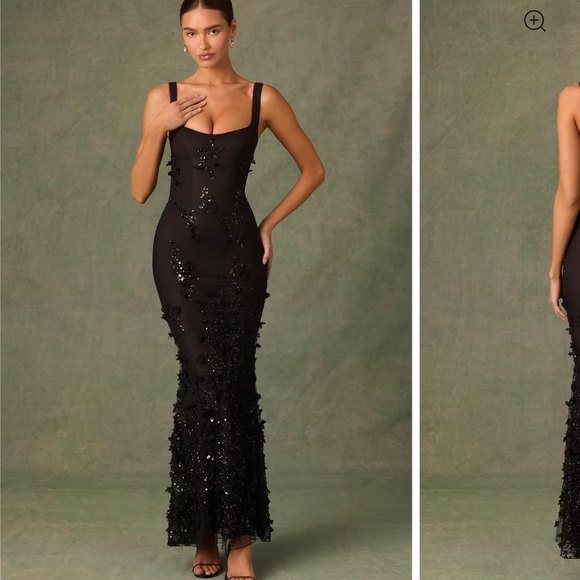 Oh Polly Black Sequin Maxi Dress - Picture 4 of 15